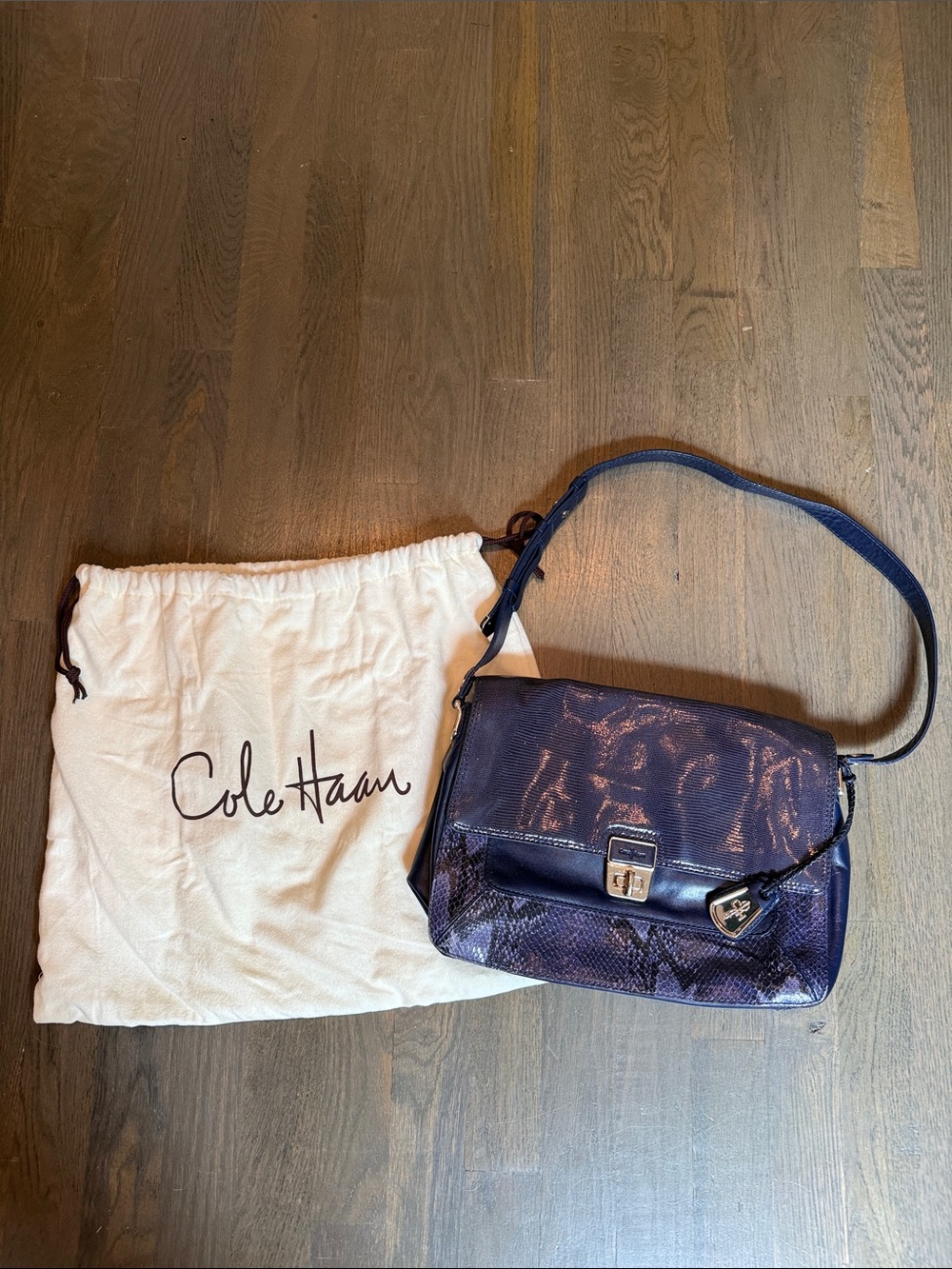 Cole Haan Deep Purple Patent Leather Crossbody Bag